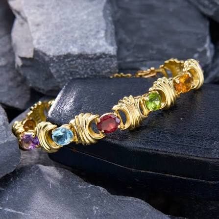 gold gemstone bracelet
