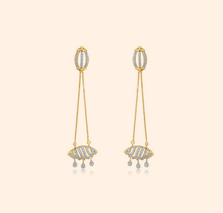Pavrina Diamond Drop Earrings