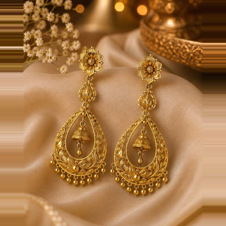 Gold earrings